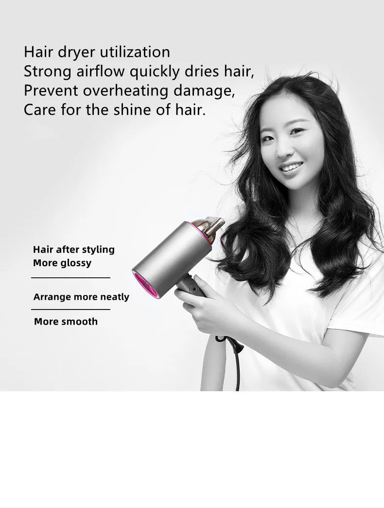 Professional Hair Dryer - Foldable High Power Negative Ion Blu-Ray Electric Blow Dryer