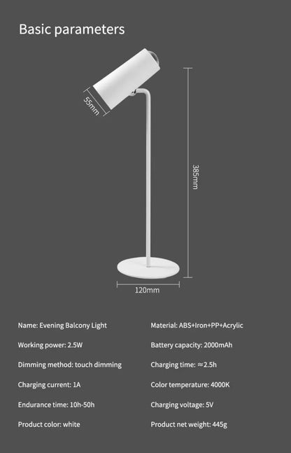 Eye Protection Table Lamp – USB Touch Dimming Reading Light for Bedroom Study