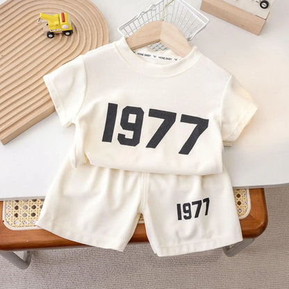 1 2 3 4years Children's Clothes Summer Thin Loose Casual Kids Tracksuit Popular Design Baby Boy Short Sleeve Suit T-shirt Shorts
