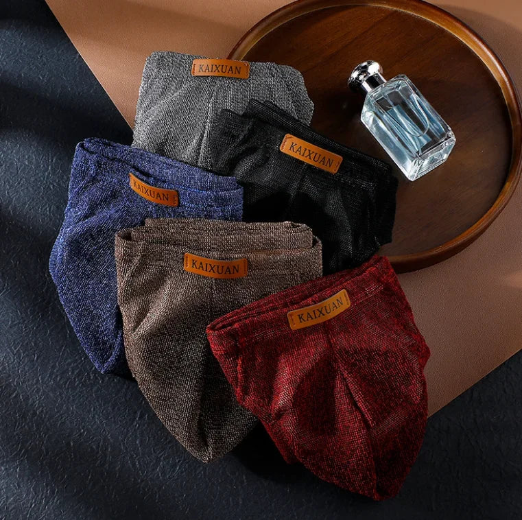 Men's Ice Silk Mesh Boxer Briefs Ultra-thin Breathable Cool Quick Dry Underwear Soft Comfortable Panties for Summer Daily Wear
