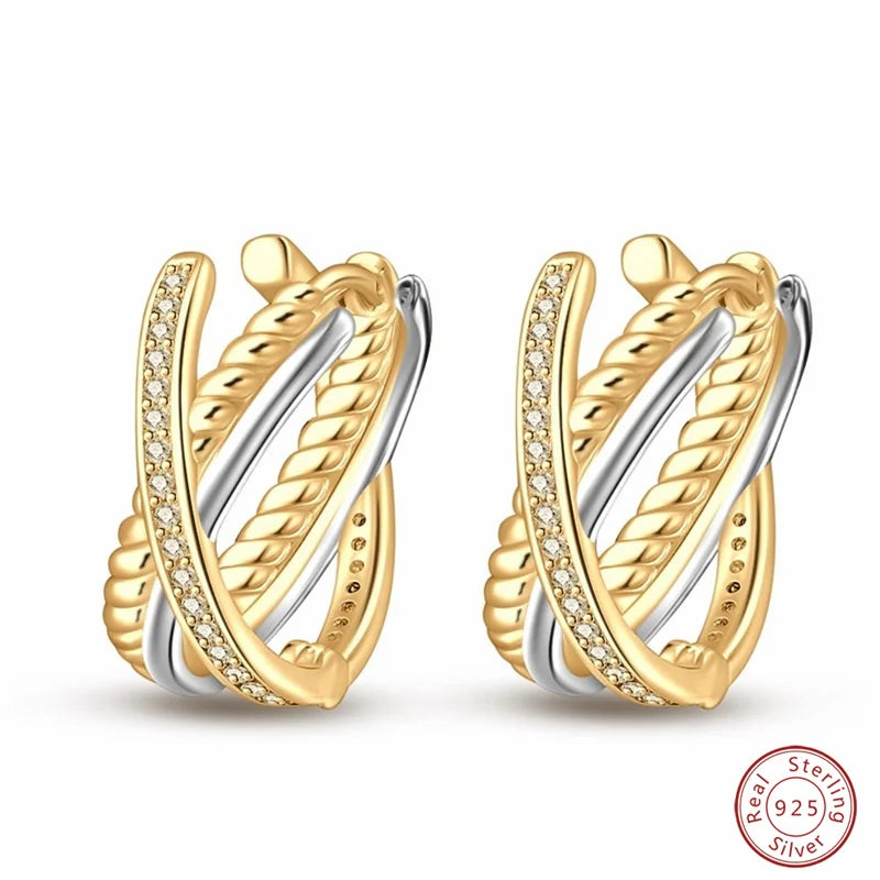 Silver Gold Pearl Earrings - 925 Sterling Silver Bee Star Moon Design Studs