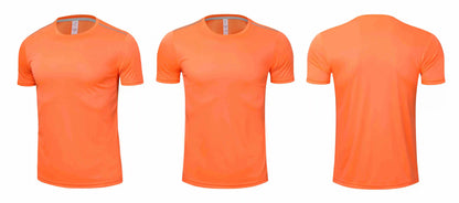 Men Women Quick Dry Short Sleeve Sport T Shirt Gym Jerseys Fitness Shirt Trainer Running T-Shirt Teenager Breathable Sportswears