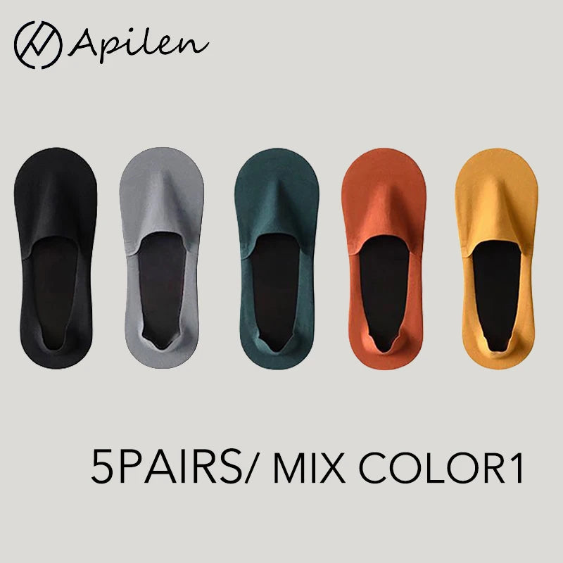 Men Breathable Socks - Summer Mesh Knit Thin Cotton Non Slip Invisible Socks