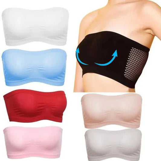 Strapless Tube Bra - Breathable Mesh Wireless Bra for Women | Summer Crop Top Bralette