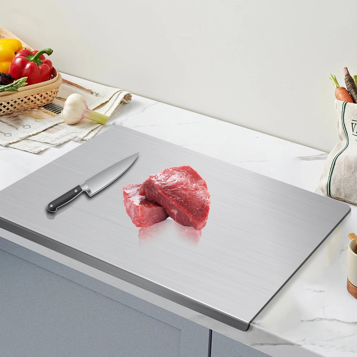 304 Stainless Steel Cutting Board – Hygienic Butcher Block Prep Board