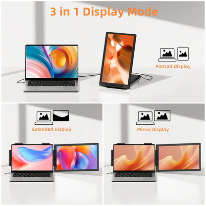 14 Inch Portable Monitor – Laptop Screen Extender with 1080P IPS Display, USB-C HDMI Port