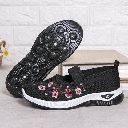 Women's Shoes 2025 Summer Casual Sneakers Breathable Embroidered Chunky Sole Affordable Free Shipping