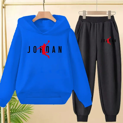 Children's Sportswear Set with Hoodie Sweatshirt And Long Pants Suitable for Kids Aged 3-13 Years Old for Engaging in Sports