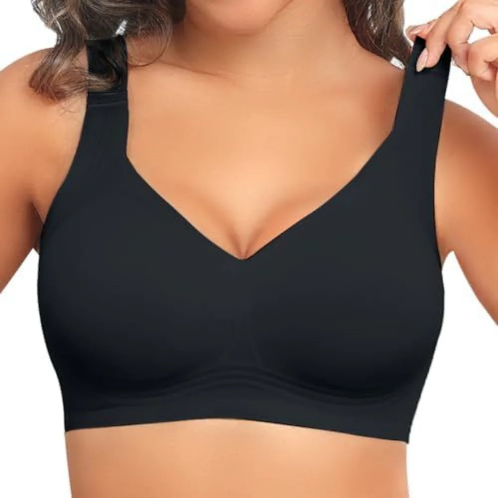 Women's Seamless Underwire Support Bra Gathers Comfortable and Soft Underwire Full Coverage T-shirt