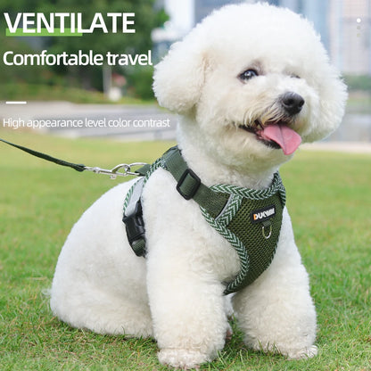 Breathable Reflective Dog Harness for Small Medium Dogs Cats Patterned Comfortable Adjustable Pet Vest with Leash