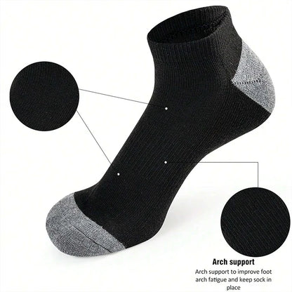 5 Pairs Ankle Running Socks Men Solid Sweat Absorbing Short Socks Comfortable Breathable Low Cut Sport Socks