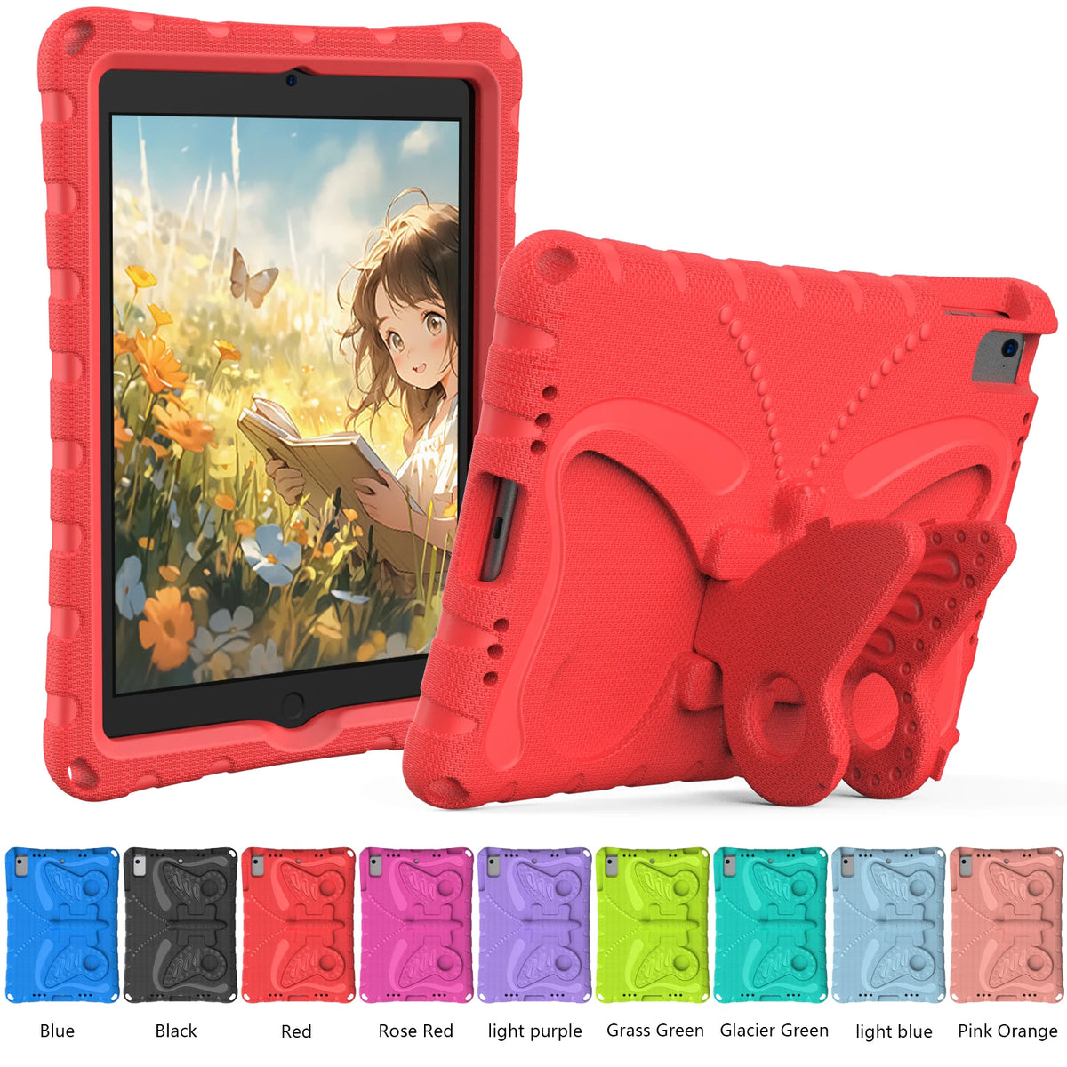 Cute Butterfly Kids Case For IPad 10.2 7th 8th 9th IPad Air3 Pro 10.5 Air 4 5 10.9 Pro 11 Shockproof Lightweight Case with Stand