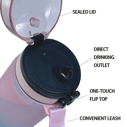 Large Capacity Motivational Sports Water Bottle 500ML/1000ML - Leak Proof Portable Reusable Cup for Gym Outdoor Travel