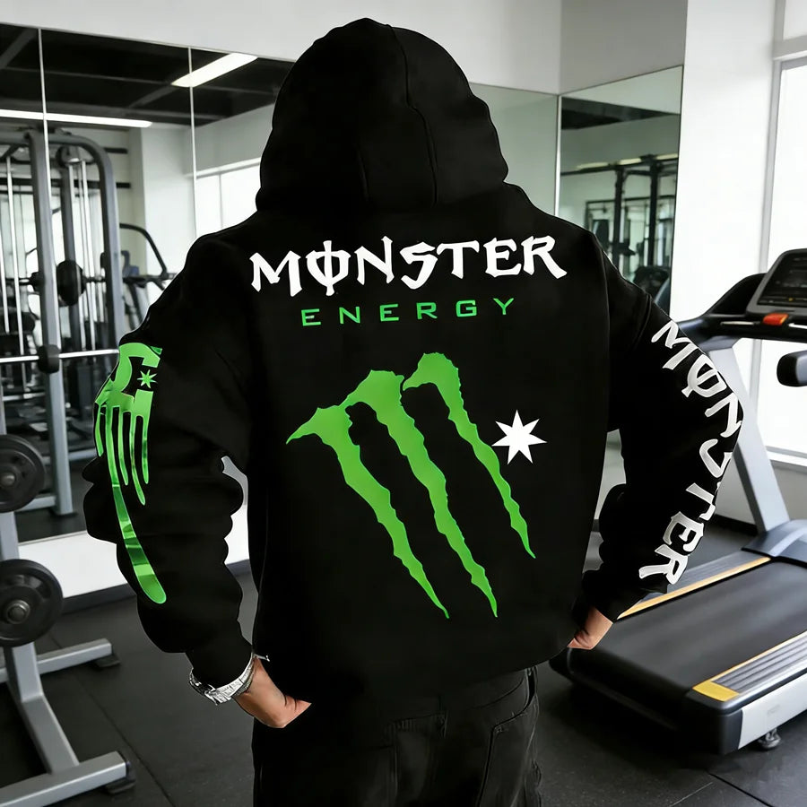 Monster Energy Hoodies – Charcoal Gray Streetwear Pullover For Men & Women