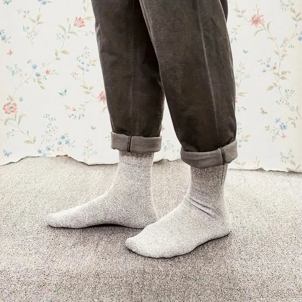Mens Solid Color Winter Socks - Soft Comfortable Casual 3515 Pairs - ZOOMNSTORE