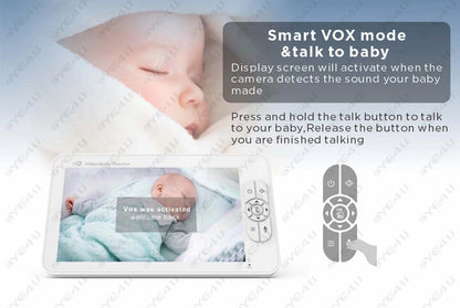 5 Inch Video Baby Monitor With Camera PTZ Zoom Babyphone Cam Security Protection Surveillance Cameras Temperature Sensor Lullaby