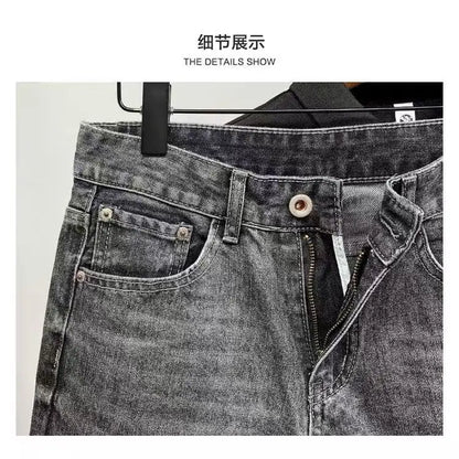 Men's Denim Shorts - Korean Trendy Slim Fit Knee Length Casual Summer Wear