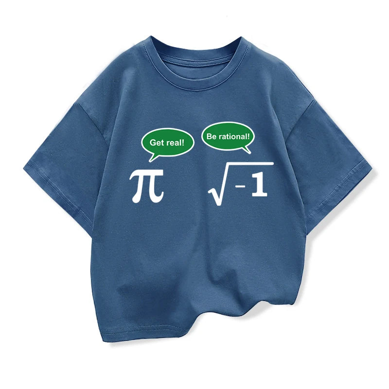 Baby Boys T-shirt High Quality Cotton Funny Math Design Printed Loose in Summer Casual O-neck T-shirt for Kids Tees Girls Tops
