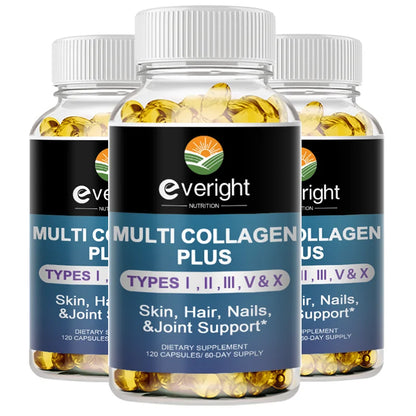 Multi Collagen Pills for Antioxidant Women & Men Natural Skin Care Supplement - Hydrolyzed Protein Collagen Peptides