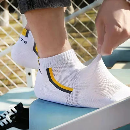 5 Pairs/Lot Spring Summer Men's Socks Breathable Ankle Cotton Sport Socks Mesh Casual Athletic Thin Short Sokken Size 38-48