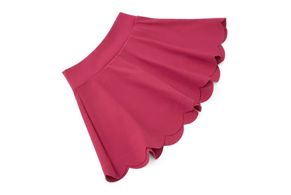 Women Summer Tennis Skirt Solid Color 2 In 1 Pocket Running Skirt Breathable Quick Dry Gym Shorts Female Workout Clothes