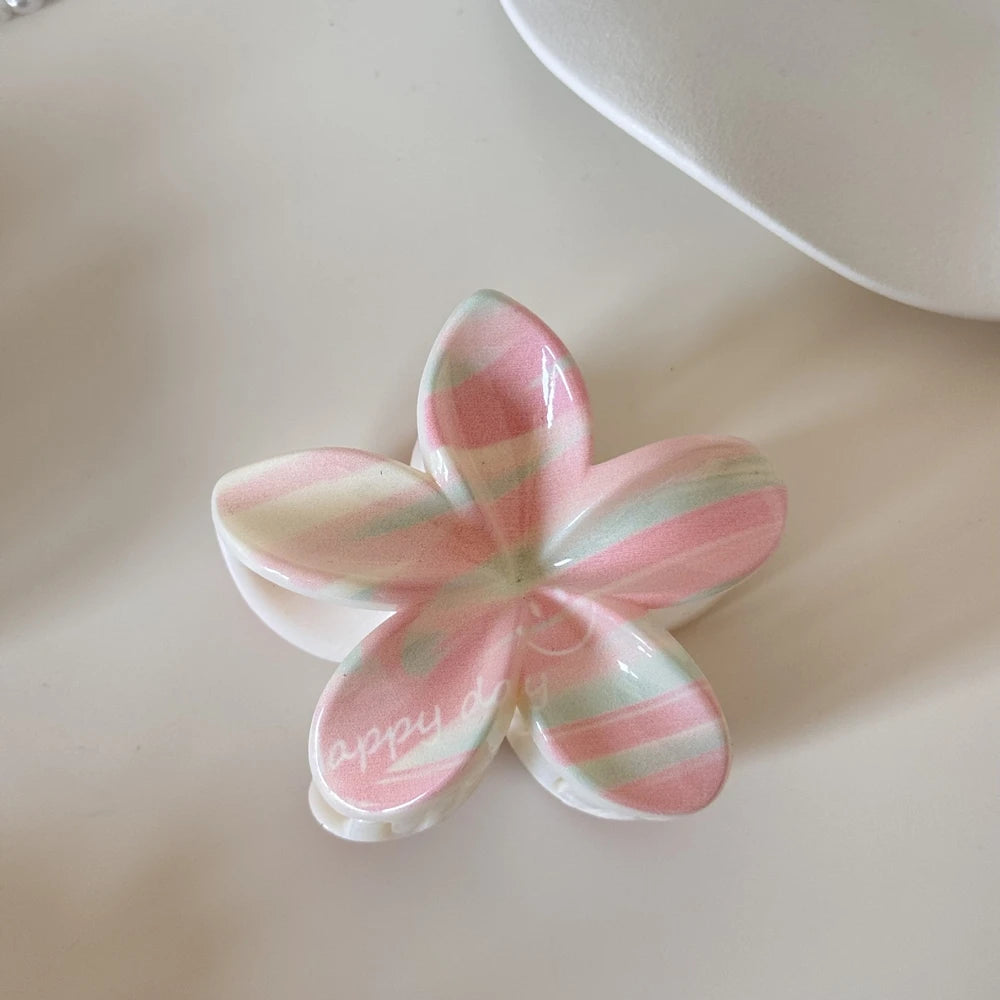 2026 New Trend Cute Flower Shape Hair Claw Set Sweet Cherry Print Hair Clips Hair Accessories For Women Girls Daily Summer Wear