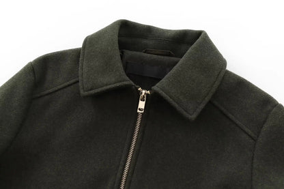 Women's Zipper Jacket - Casual Long Sleeve Coat With Pocket | Lightweight Winter Outerwear