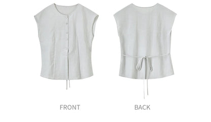 SENTUBILA Women's Linen Trouser Suit Summer Two Pieces Matching Set Women Button Shirt Straight Pant Sets 2026 Outfits 152ZA0094