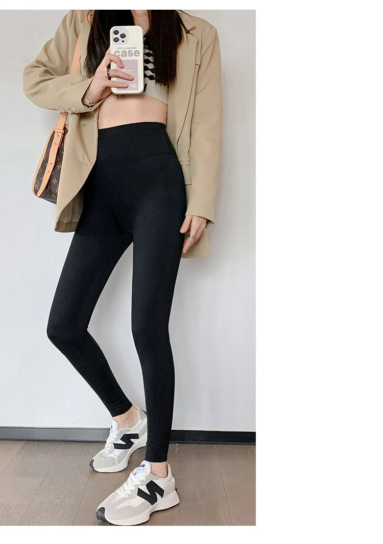 Seamless Leggings Women – High Waist Brushed Shark Fitness Pants | Slim Fit