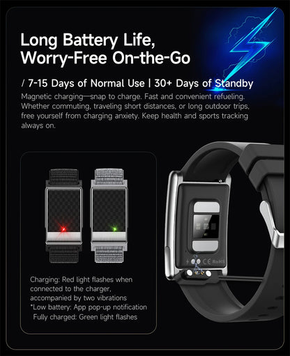 New ECG Health Smart Bracelet Men Women Heart Rate Blood Pressure Blood Lipids Uric Acid IP68 Waterproof Sport Band Smartwatches
