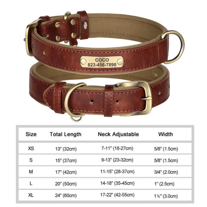 Personalized Leash Custom Dog Collar PU Leather Pet Dog Tag Collars Free Engraved Nameplate For Small Medium Large Dogs Pitbull