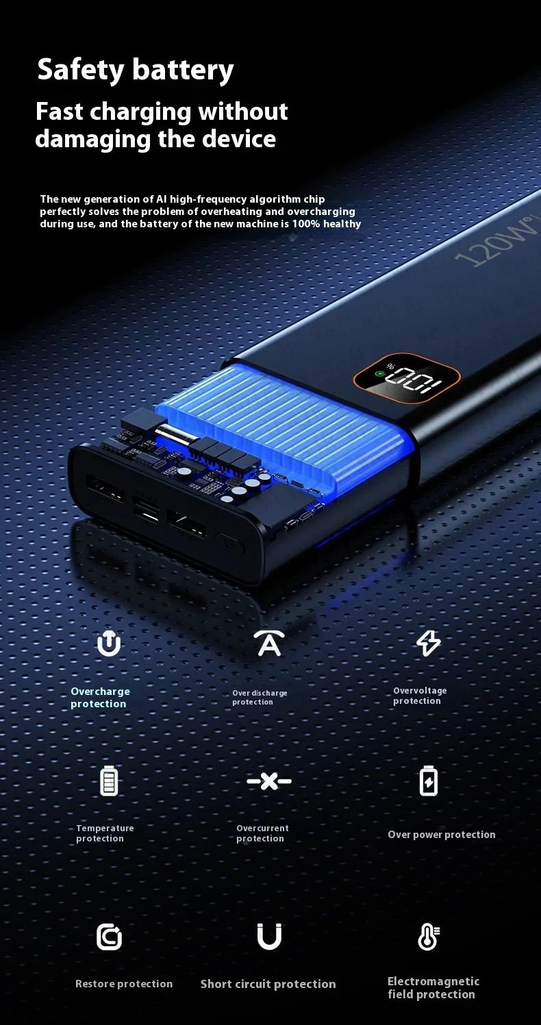 For Xiaomi Original 500000mAh Powerbank External Spare Battery Portable Charger For iPhone Samsung Super Fast Charging PowerBank