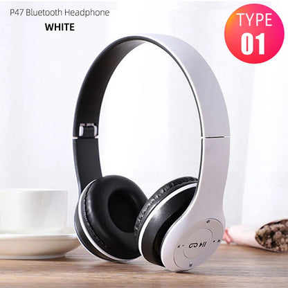 Handsfree Wireless Headphones Noise Canceling Headphone memory Card Earphone P47 headset Bluetooth Head Phone for iPhone Huawei