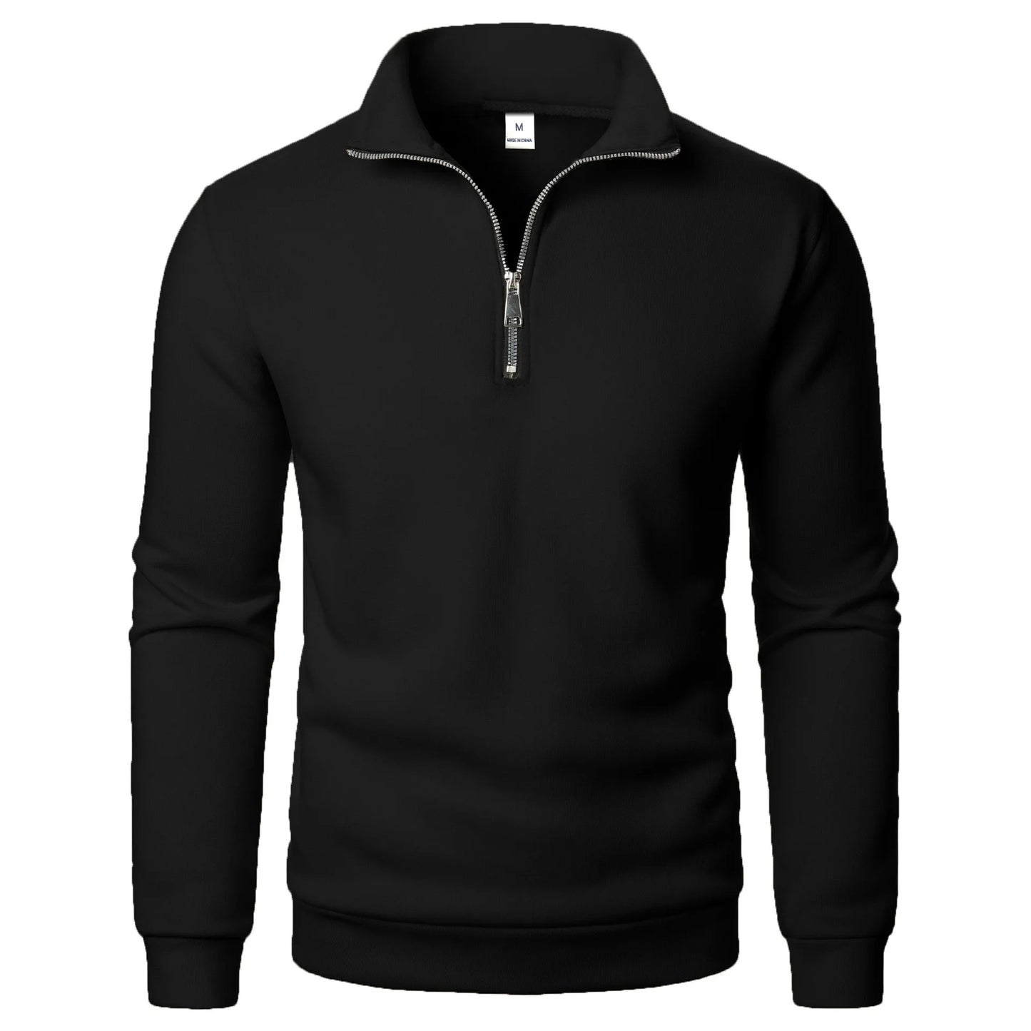 Spring and Autumn new casual half zipper stand up collar hoodie trend simple and loose oversized fleece men's hoodie