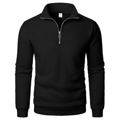 Spring and Autumn new casual half zipper stand up collar hoodie trend simple and loose oversized fleece men's hoodie