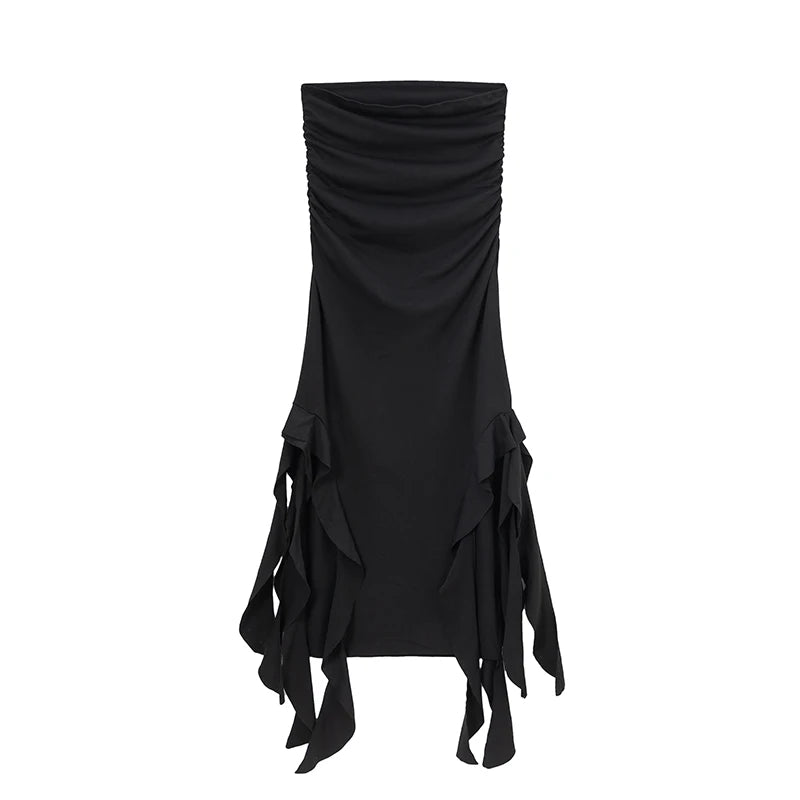 One Shoulder Dress - Slim Fit Summer Fashion Bra Wrap Ankle Length Dress