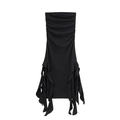 One Shoulder Dress - Slim Fit Summer Fashion Bra Wrap Ankle Length Dress
