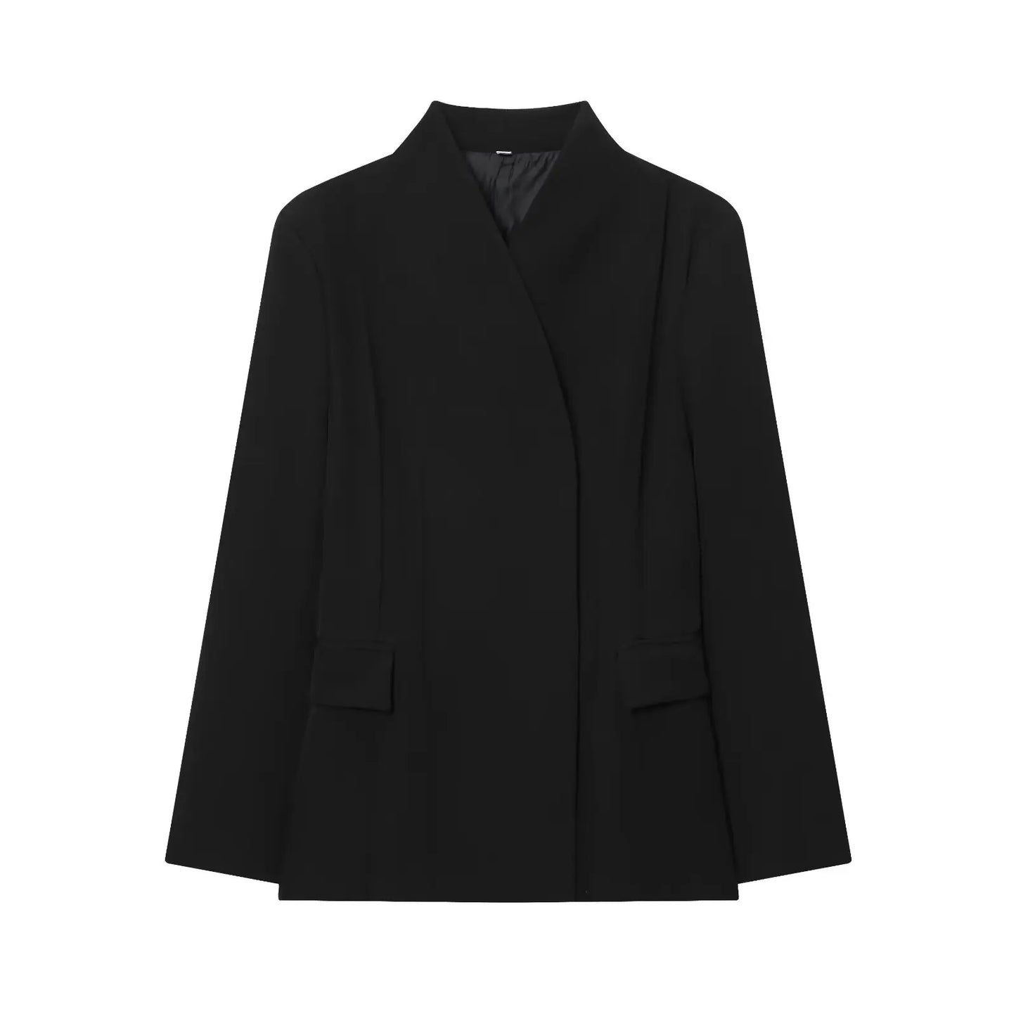 Women's Casual Blazer - Autumn Long Sleeve V Neck Double Breasted Jacket With Pockets