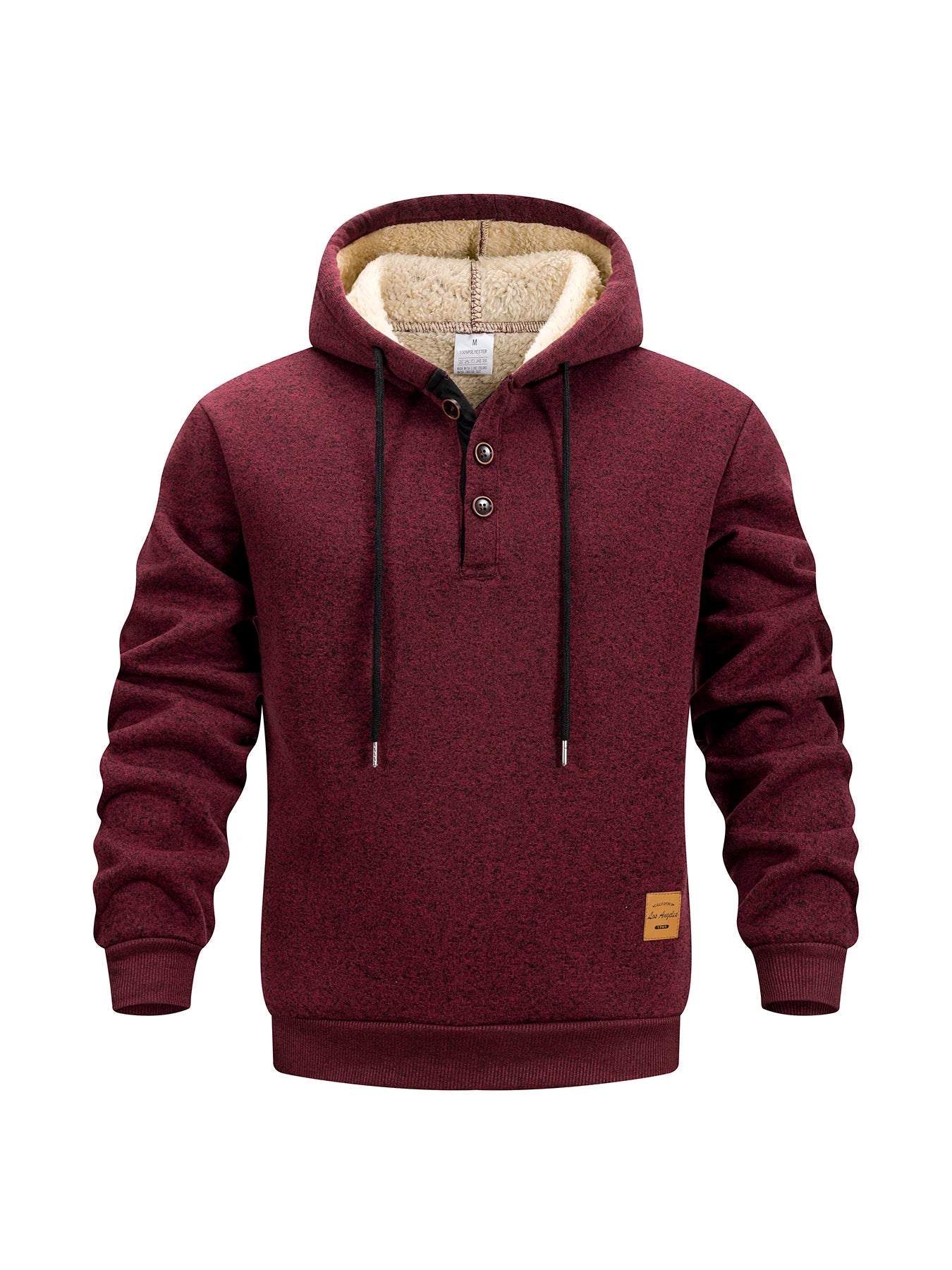 Men's Winter Hoodie - Thick Fleece Sweatshirt With Adjustable Drawstring Hood