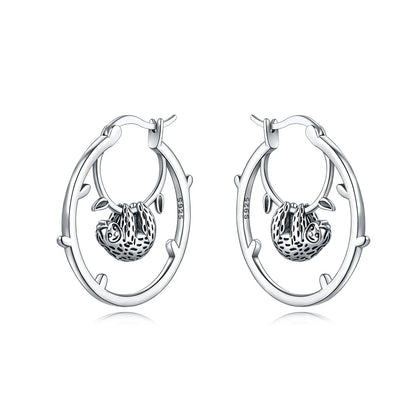 PANPOKI Original 925 Sterling Silver Blue Green Chameleon Earrings Women Hoop Earring Anniversary Jewelry Trendy Gifts