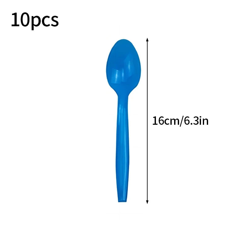 Solid Color Disposable Tableware - Pink  Blue Baby Shower  Birthday Party Supplies