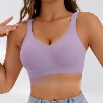 Women's Seamless Underwire Support Bra Gathers Comfortable and Soft Underwire Full Coverage T-shirt