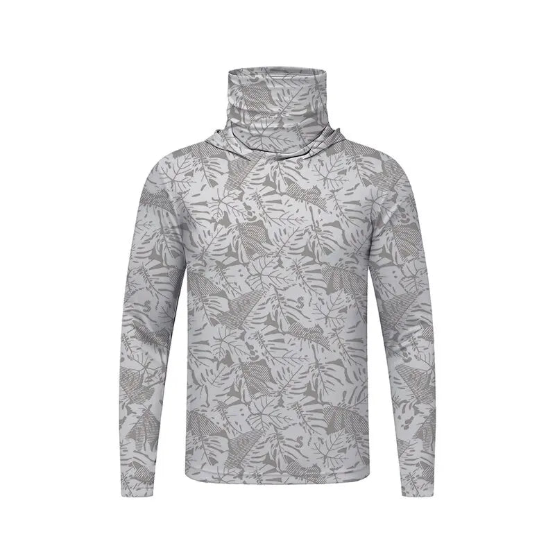 Sun Protection T-Shirts Mens Long Sleeve UV-Proof T-Shirts Fishing Hiking Summer Mask Lightweight Outdoor Protection Hoodie Tee