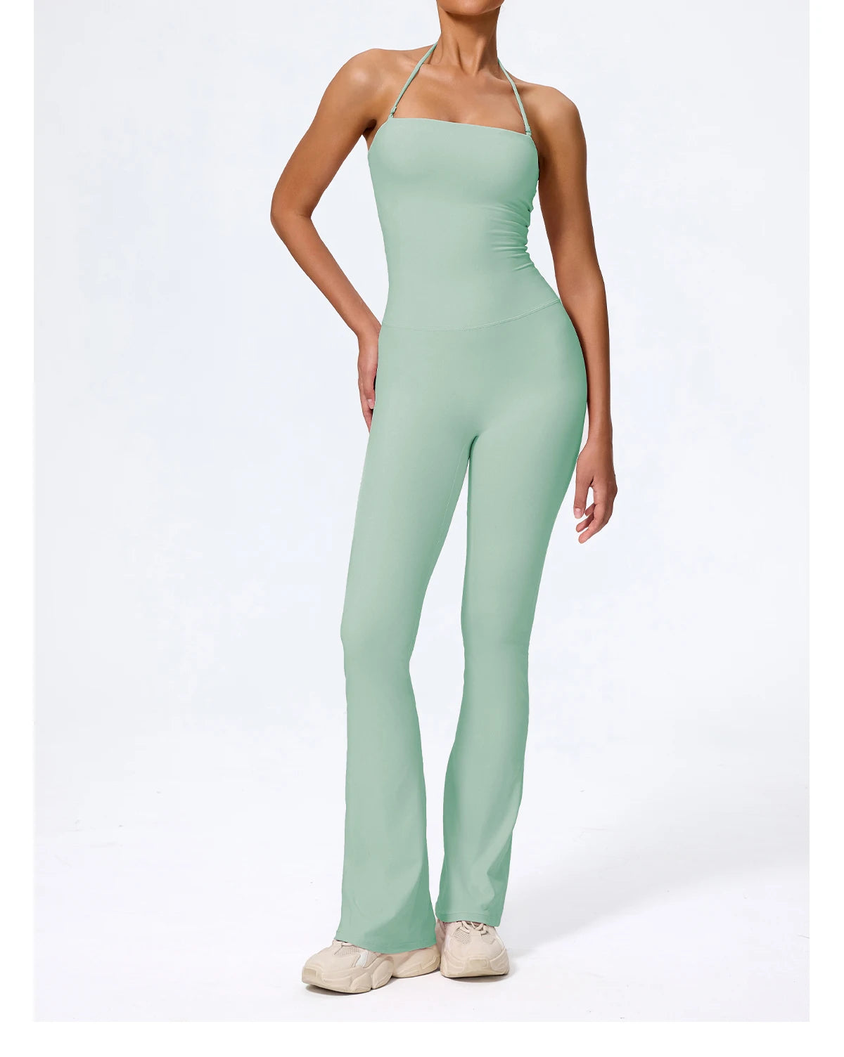 Women Yoga Jumpsuit - Sleeveless Quick Dry Workout Wear with Backless Sportswear Design