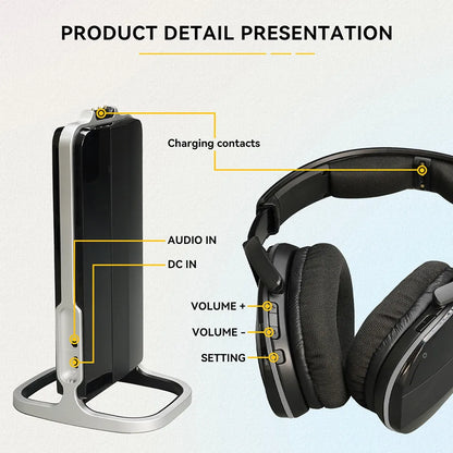 Wireless Headphone Bluetooth Headset for Mobile Phone Computer TV Earphone With Multifunction Base Rechargeable Saving Function