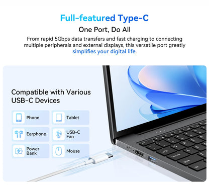 Blackview AceBook Laptop - 16 Inch Windows 11 Notebook, 16GB RAM, 512GB SSD, IPS Display