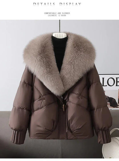 2026 Winter Thicke Warm Women's Parkas Removable Fur Collar Bread Coat Loose Chic Down Cotton Padded Casual New Coat Outwear