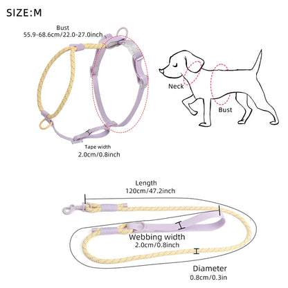 Small And Medium Dogs Harness For Summer Pet dog Walking Running Outdoor Fashion Harness No Pull Safety Reflective Nylon Leashes