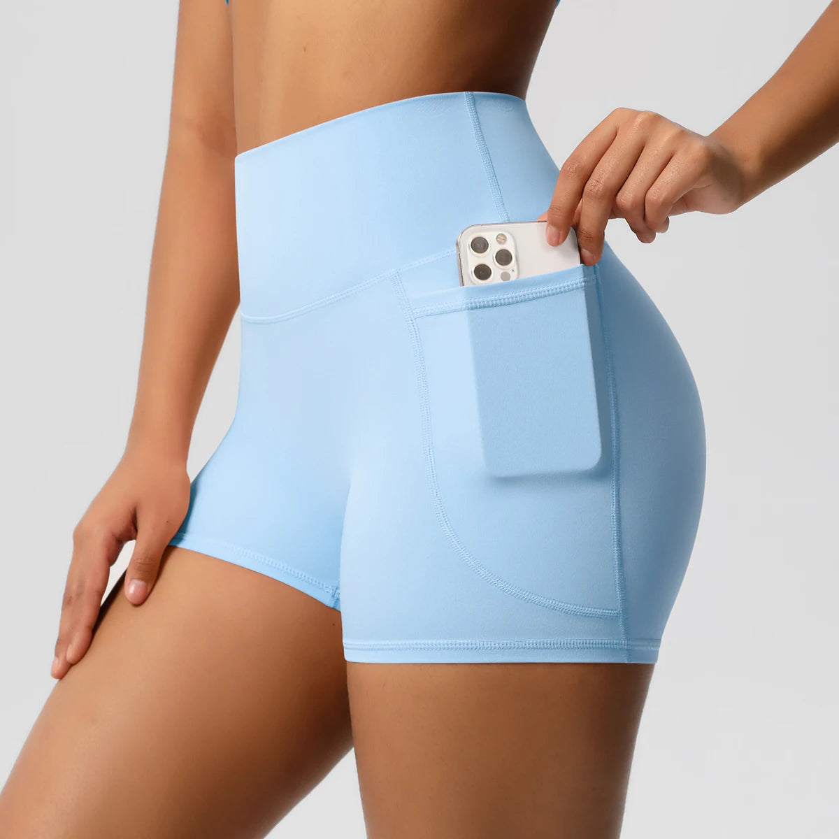High Waist Workout Shorts – Women Gym Shorts with Pockets, Squat Proof & Quick Drying