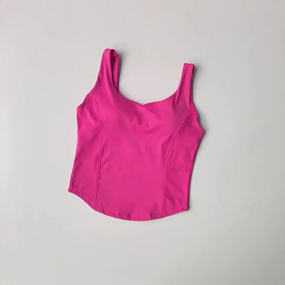 High Strength Back Fitness Tank Top Women's Running Shockproof Sports Bra High Elastic Gathering Nude Yoga Bra for External Wear